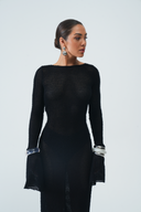 BLACK WOVEN DRESS 003