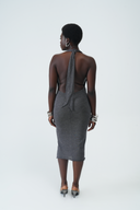 CHARCOAL KNOTTED DRESS 001