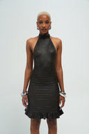 DARK OLIVE HALTER DRESS 004
